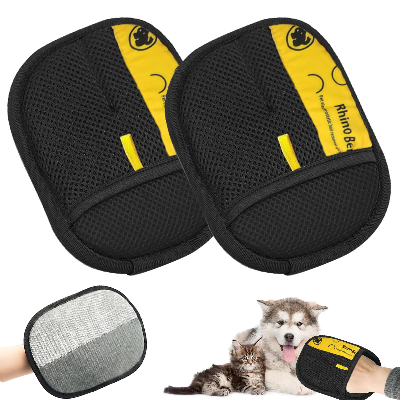 Pet Hair Remover Brush - 1 Pair Static Removal Gloves For