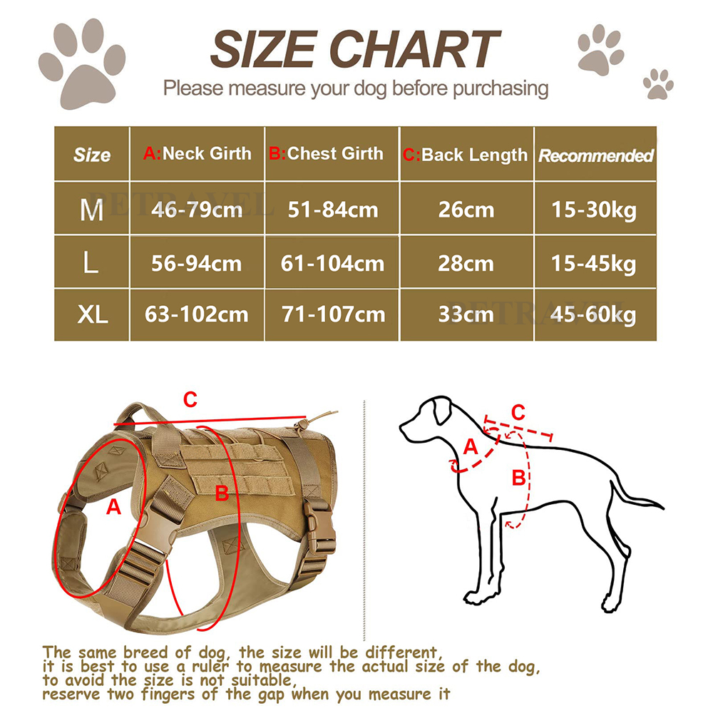 Tactical Dog Harness for Large - đánh giá và giá No Pull Dog Harness